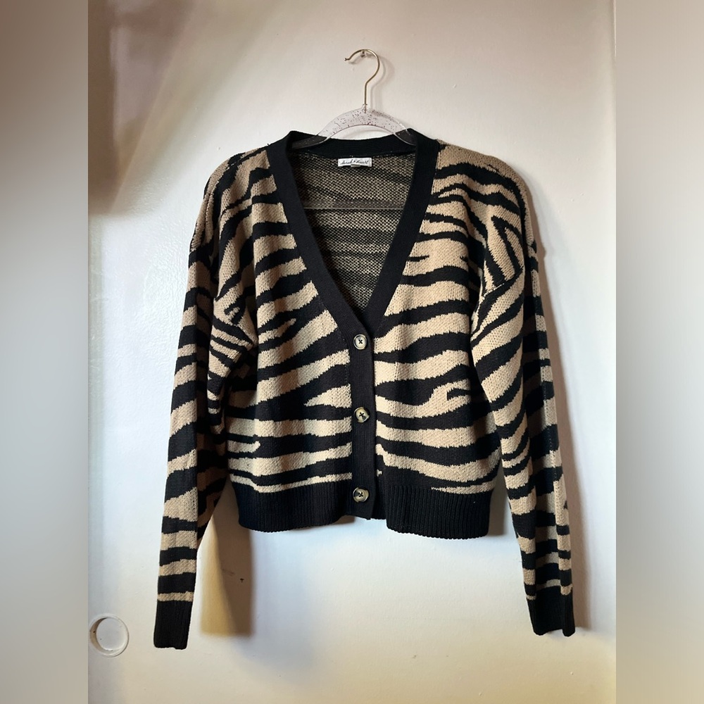 Zebra print cardigan